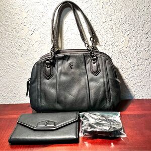 Simply Vera Wang Black Handbag & Wallet